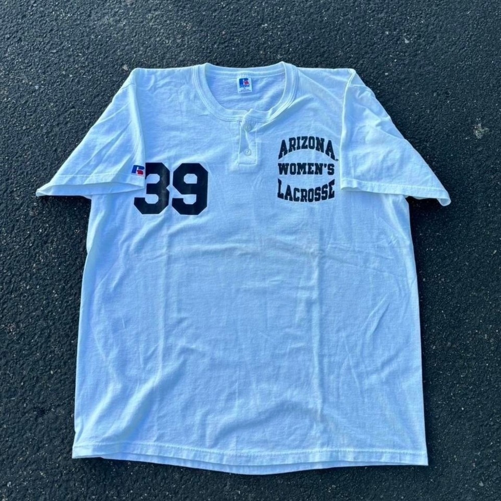 VTG 80's University of Arizona Women's Lacrosse Jersey Shirt Russell Athletic